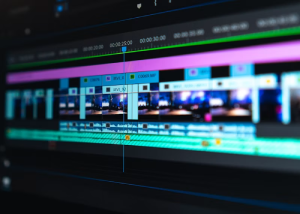 Video editing timeline on a screen